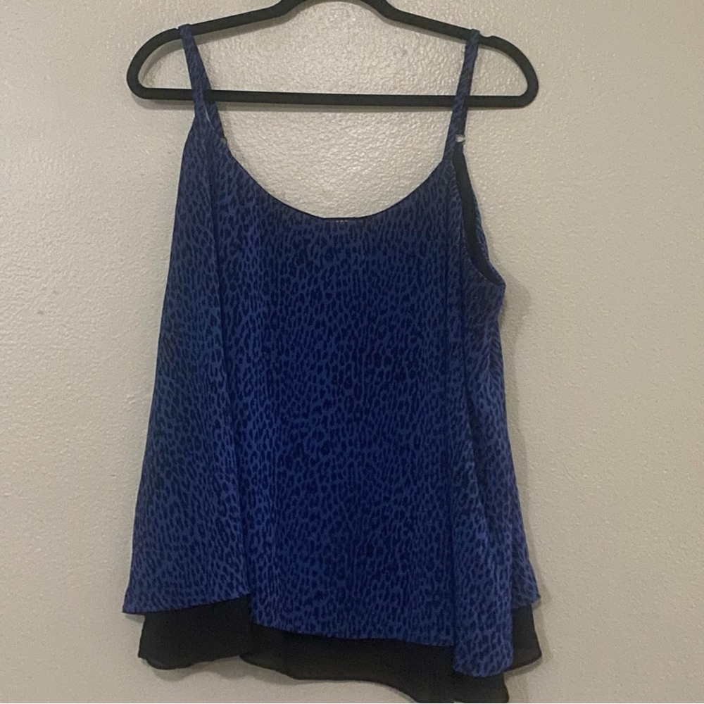 Torrid Blue and Black Chiffon Animal Print Cami